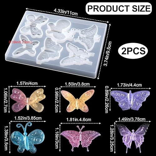 Miniatura 9 de HINZIC 3 moldes de mariposa de silicona para hornear pasteles para chocolate, dulces, cupcakes, decoración, postres, manualidades, manualidades,