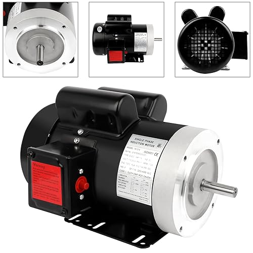 Miniatura 5 de Motor monofásico de propósito general del motor eléctrico 1.5HP 1750RPM 56C 115230V 58 "diámetro del eje CWCCW TEFC IP55 60HZ