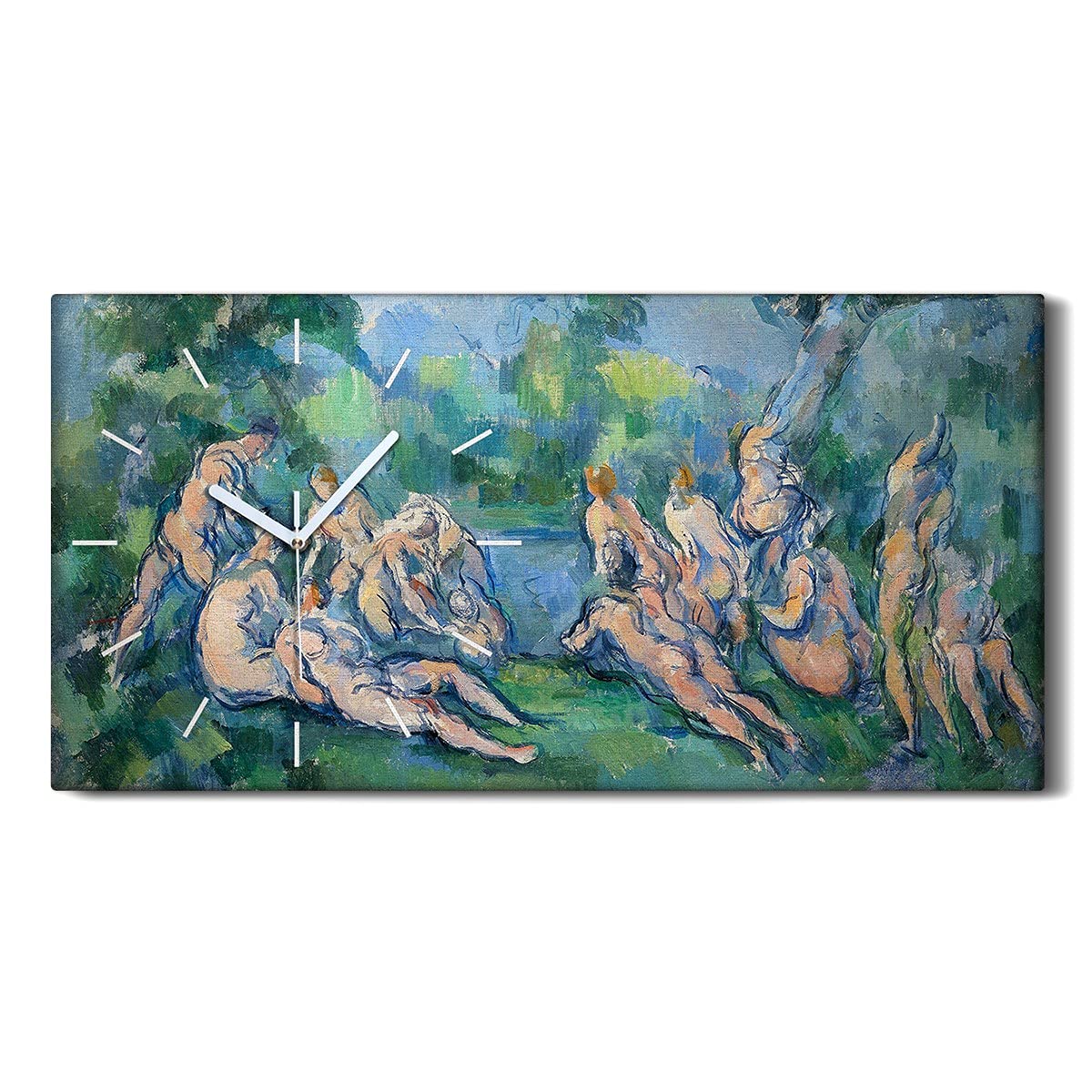 Horloge sur Toile Les baigneurs Coloray 60x30cm pour salon et chambre