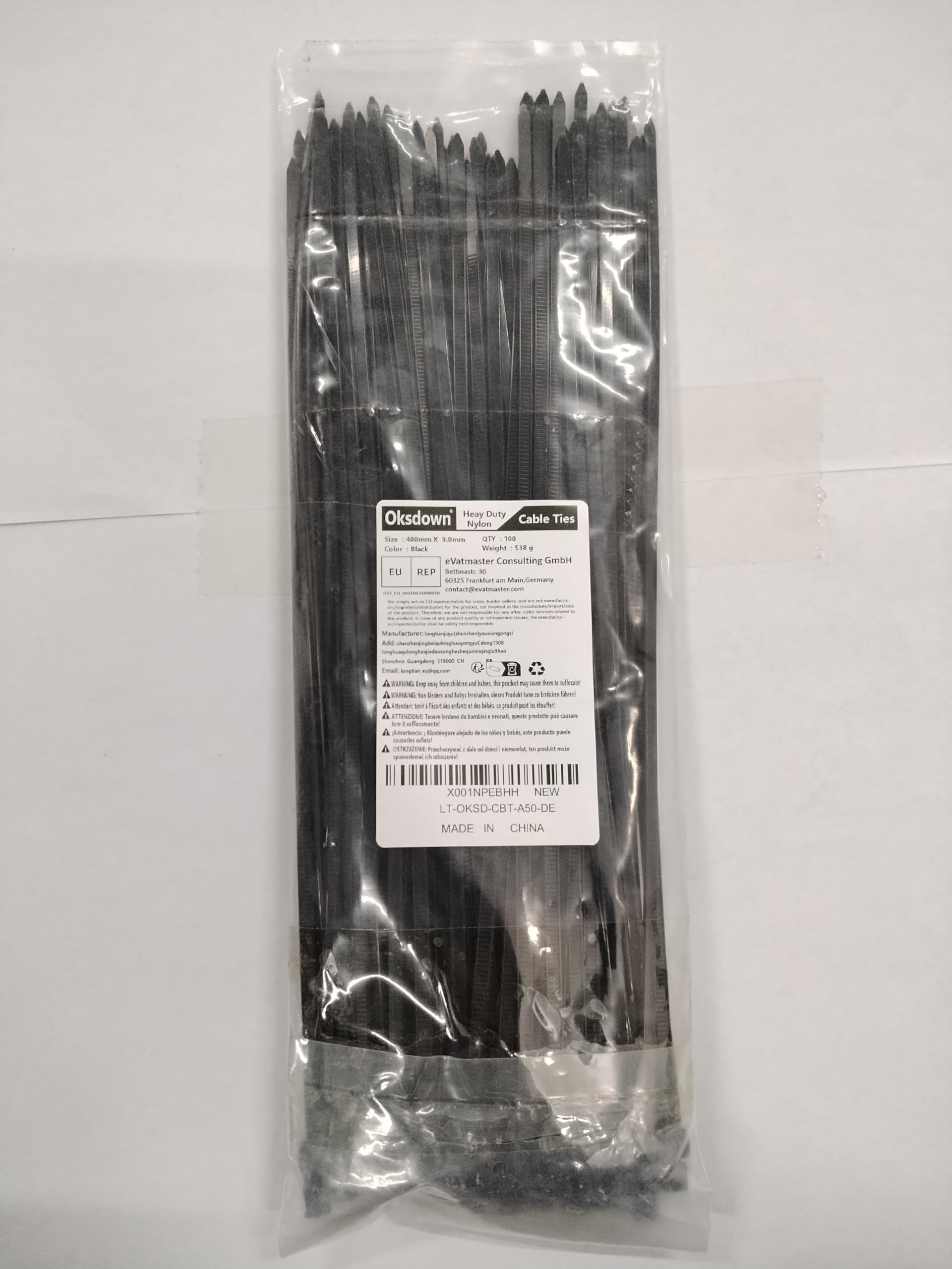 Oksdown 100 Pack Red Thick Cable Ties Heavy Duty Large 300mm×7.6mm Strong Nylon Plastic Self