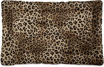 AMICA Luxurious Dog Bed Cat Bed, Rectangle Comfortable Pet Bed, Ultra Soft Calming Dog Bed for Dogs,Colour Leopard Print Size Small