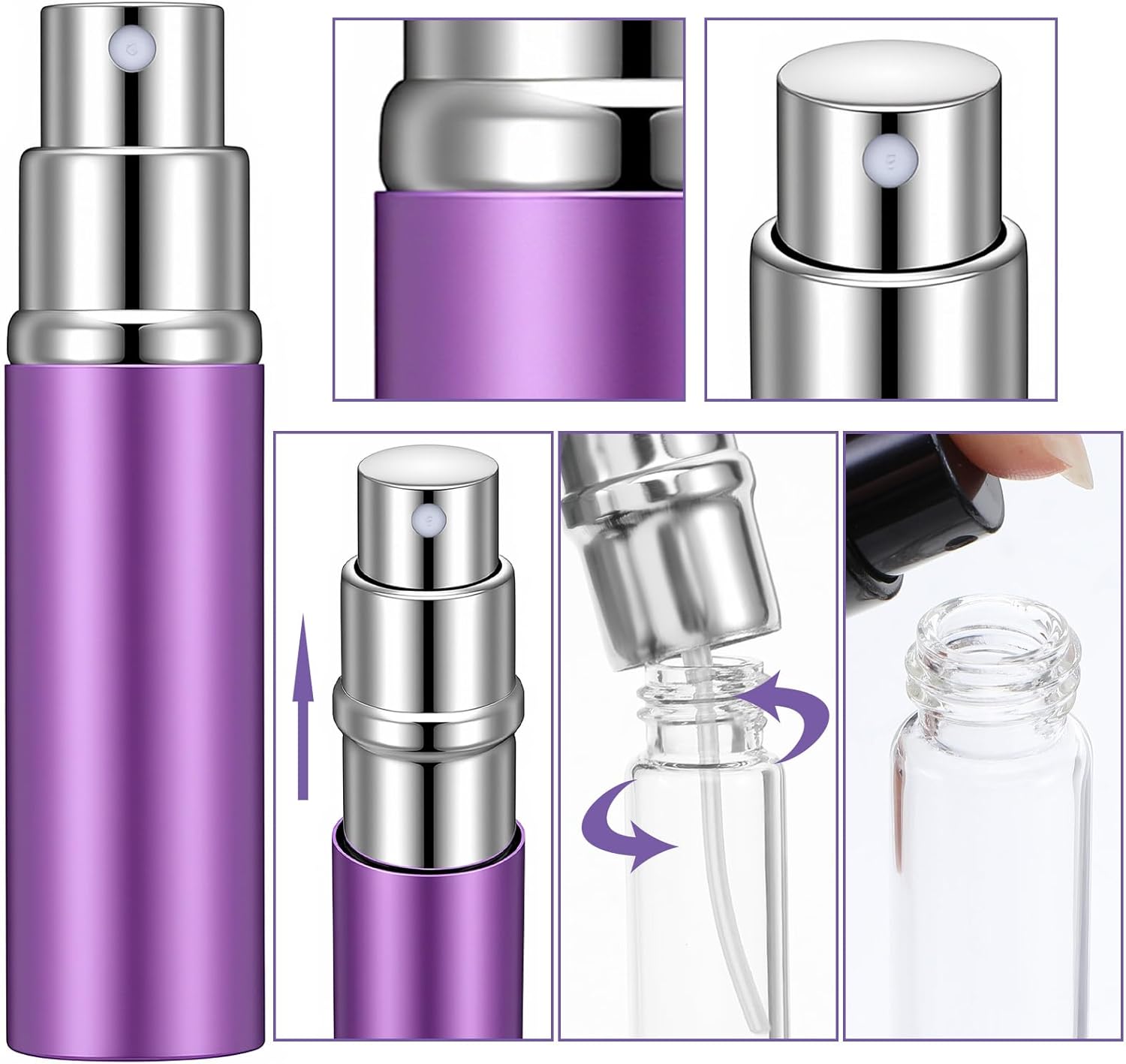 28 Pcs 5ml Refillable Perfume Atomizer, Mini Travel Spray Bottle, 7 Colors Portable Perfume Bottle For Women and Men