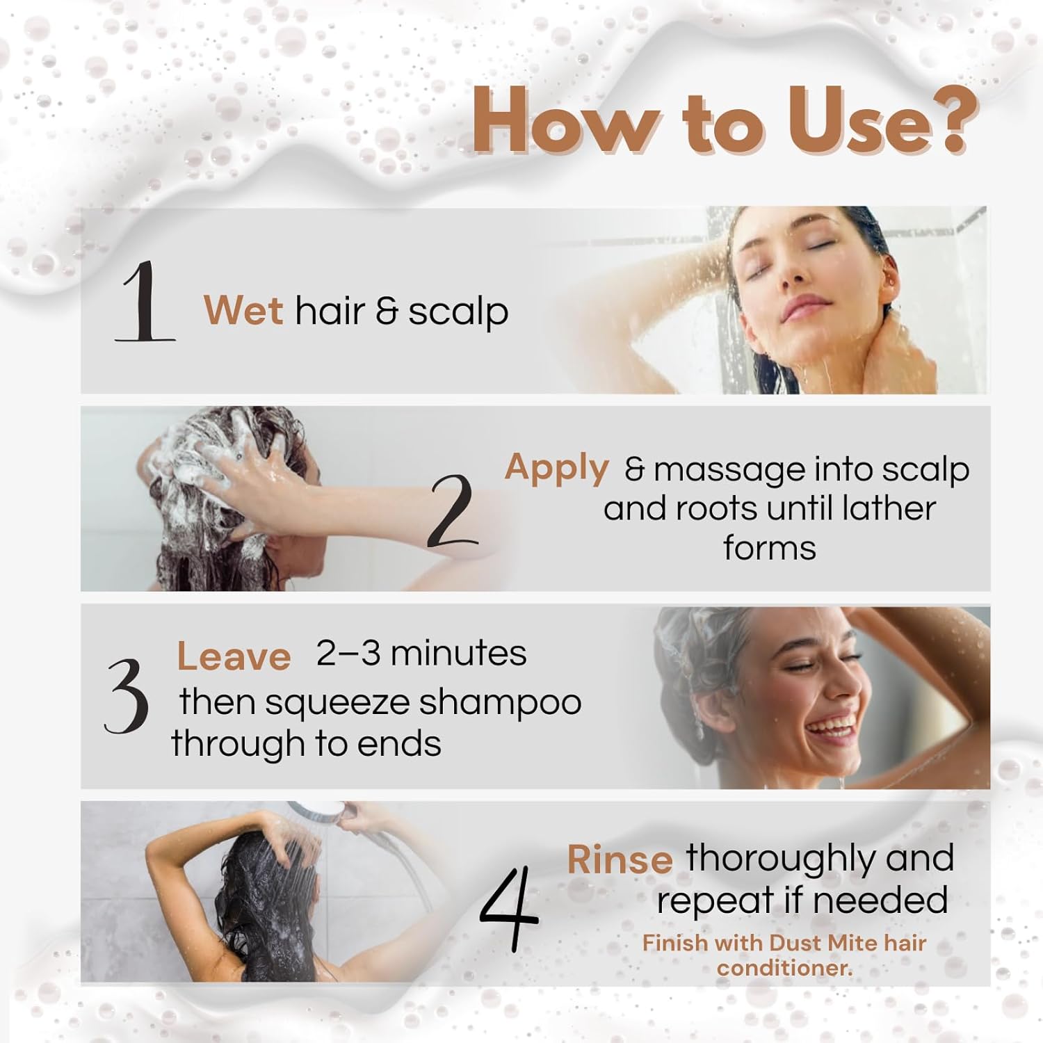 Dust miteEliminator Scalp and Hair Treatment Shampoo for Humans Men Women with Flaky, Dry, Itchy Scalp - Reduces Scalp Itching, Redness, Irritation 6 oz