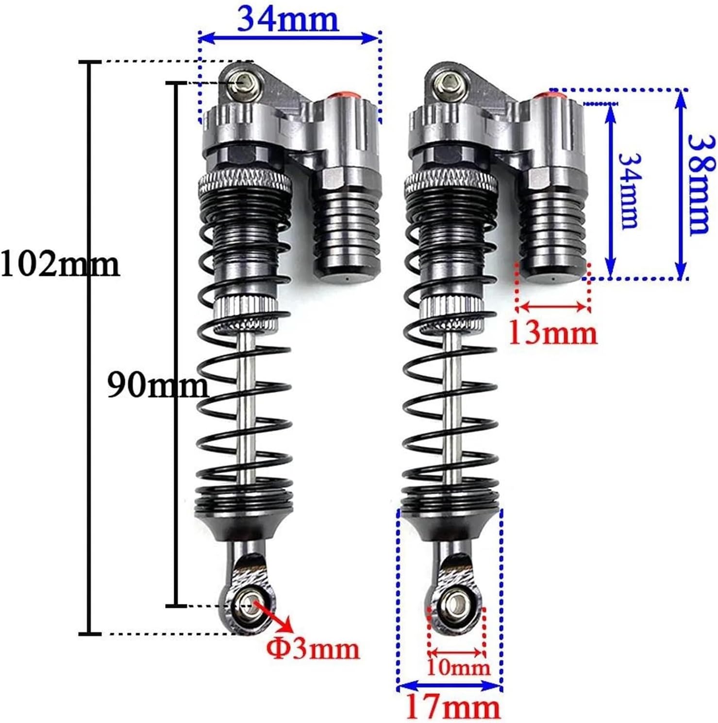 rcカー衝撃ダンパー For Axial SCX10 90046 For Traxxas TRX4 D90 KM2 1/10 RC