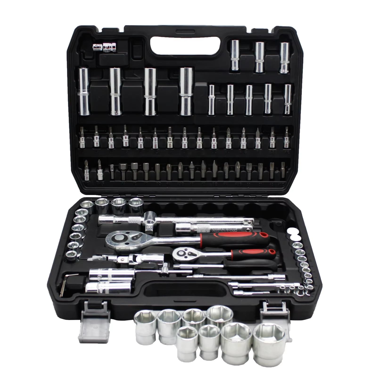 Maletín herramientas multiusos 94 Uds 1/2 1/4 Dr. Socket Mango Trinquete Conjunto Herramienta Reparación Enchufe Combinado Herramientas Reparación Automóviles Herramientas Manuales