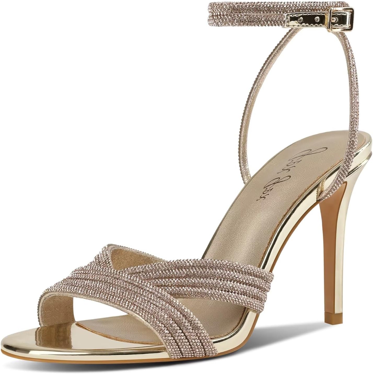 Women's High Heel Sandals - Sparkly Rhinestone Design