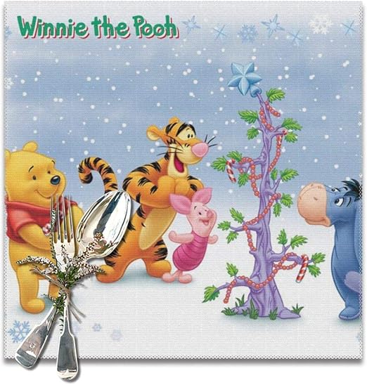 Amazon くまのプーさんと仲間たちの壁紙 ランチョンマット 食卓飾り 断熱 滑り止め おしゃれ かわいい 高級感 お手入れ簡単 コーヒーマット 家庭レストラン用 6枚セット プレースマット 30 30cm ランチョンマット オンライン通販