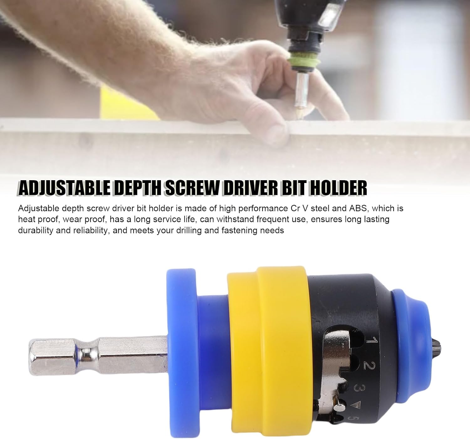 Depth Setting Screw Driver Bit, Adjustable Drywall Screw with Super Strong Magnetic Holder for Drill Driver Bits, Professional Screw Setter Clutch