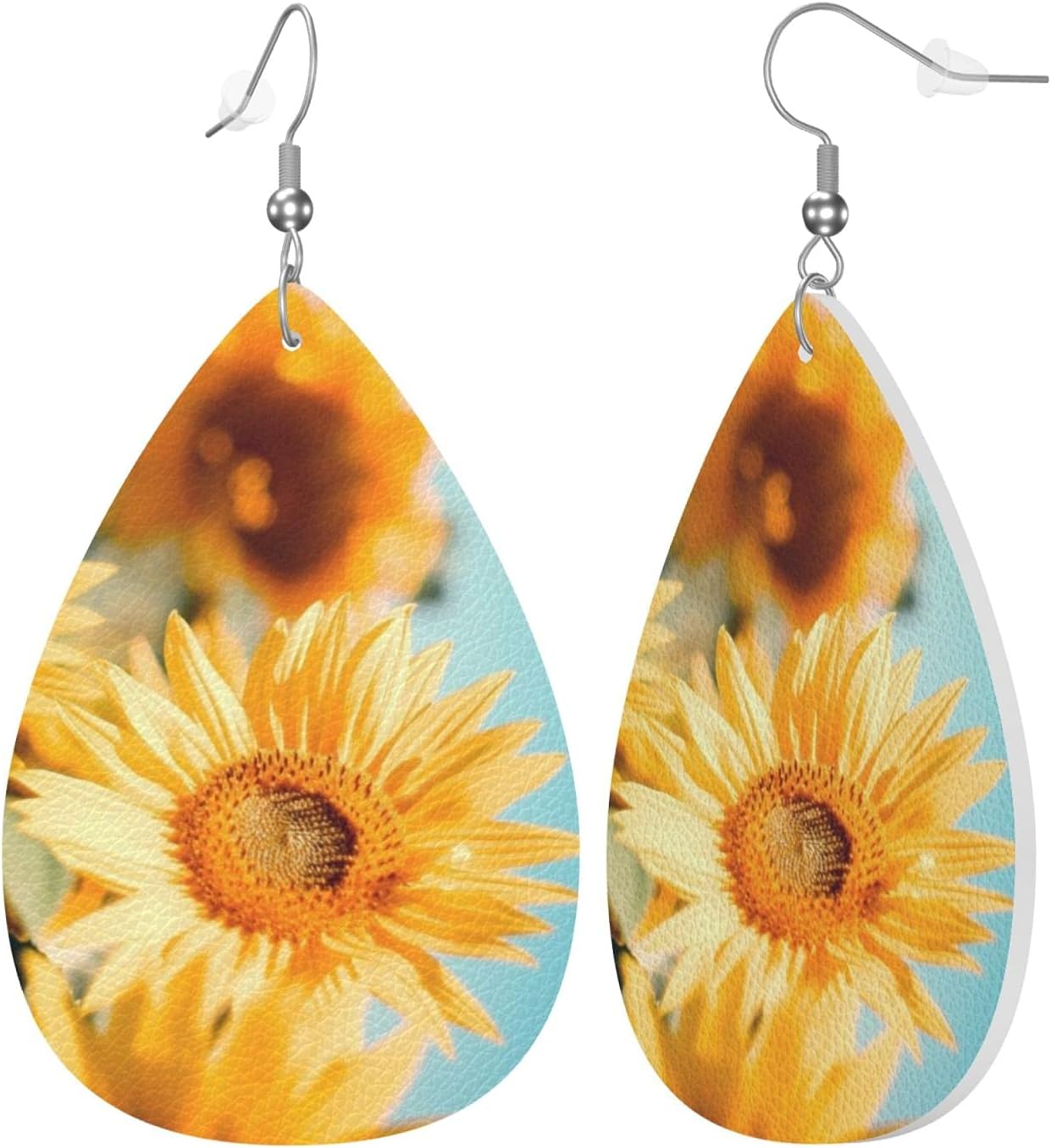 Custom Leather Earrings Personalized Customized Photos Text Picture Drop Dangle Earrings for Women - Image 3