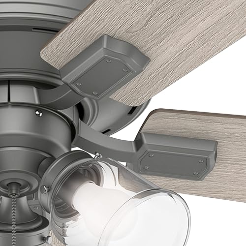 Miniatura 5 de Hunter Fan 42 pulgadas Casual acabado plateado mate ventilador de techo interior con cadena de tracción y kit de luz, 5 cuchillas (renovado)