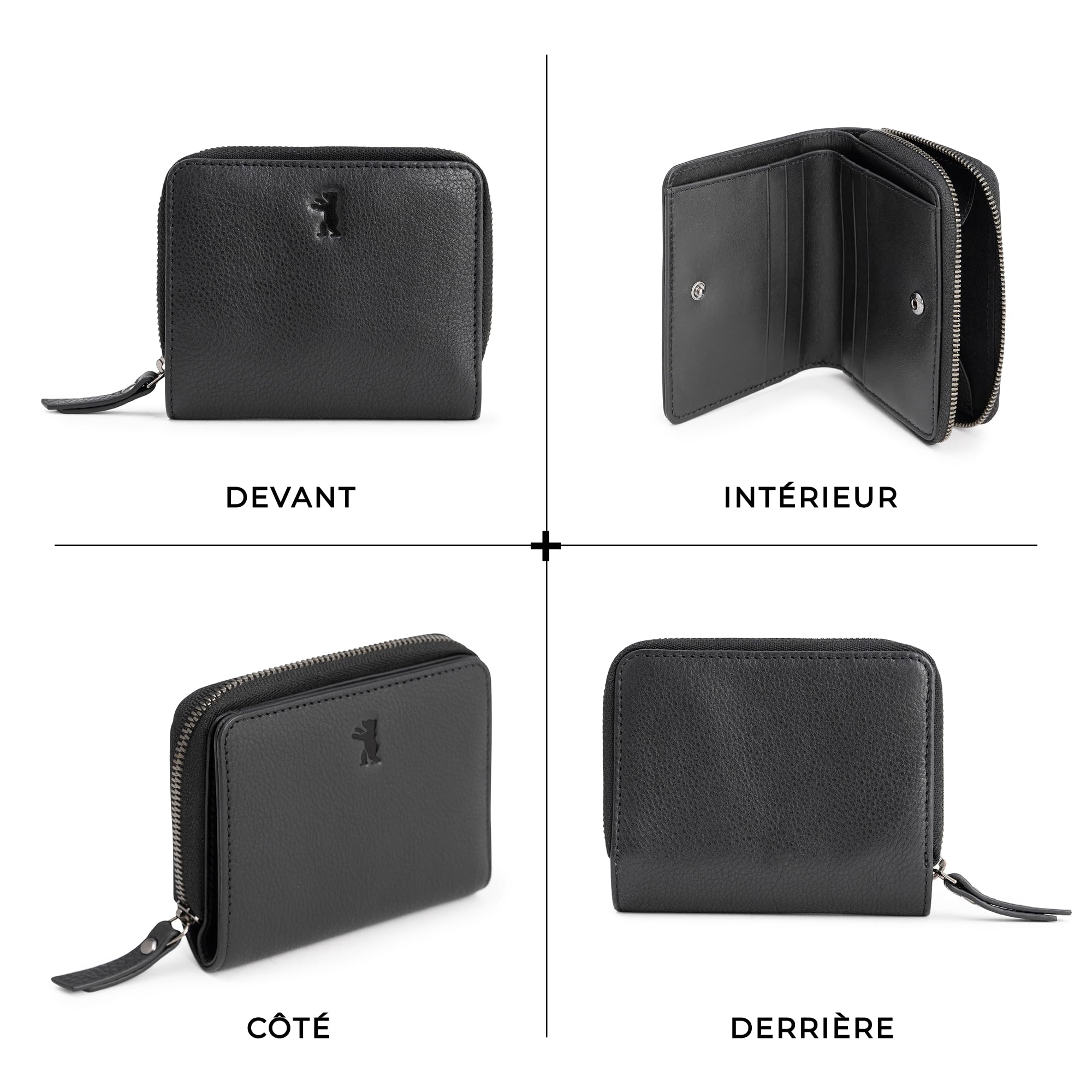 Berliner Bags Petit Portefeuille Femme Sara en Cuir RFID - Noir