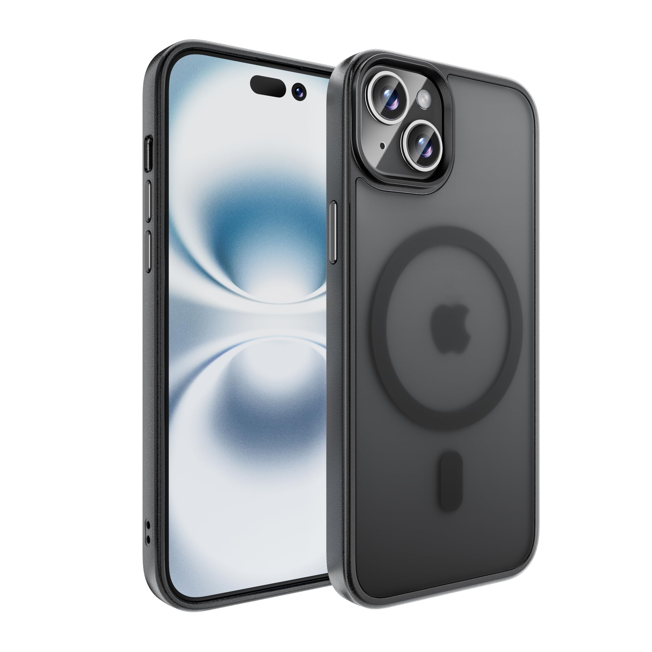 tigratigro Cover Magnetica per iPhone 13 Mini, Compatibile con MagSafe, Custodia Traslucida Opaca Posteriore Sottile Antiurto Protettiva Case, Protezione Antiurto di Grado Militare, Nero