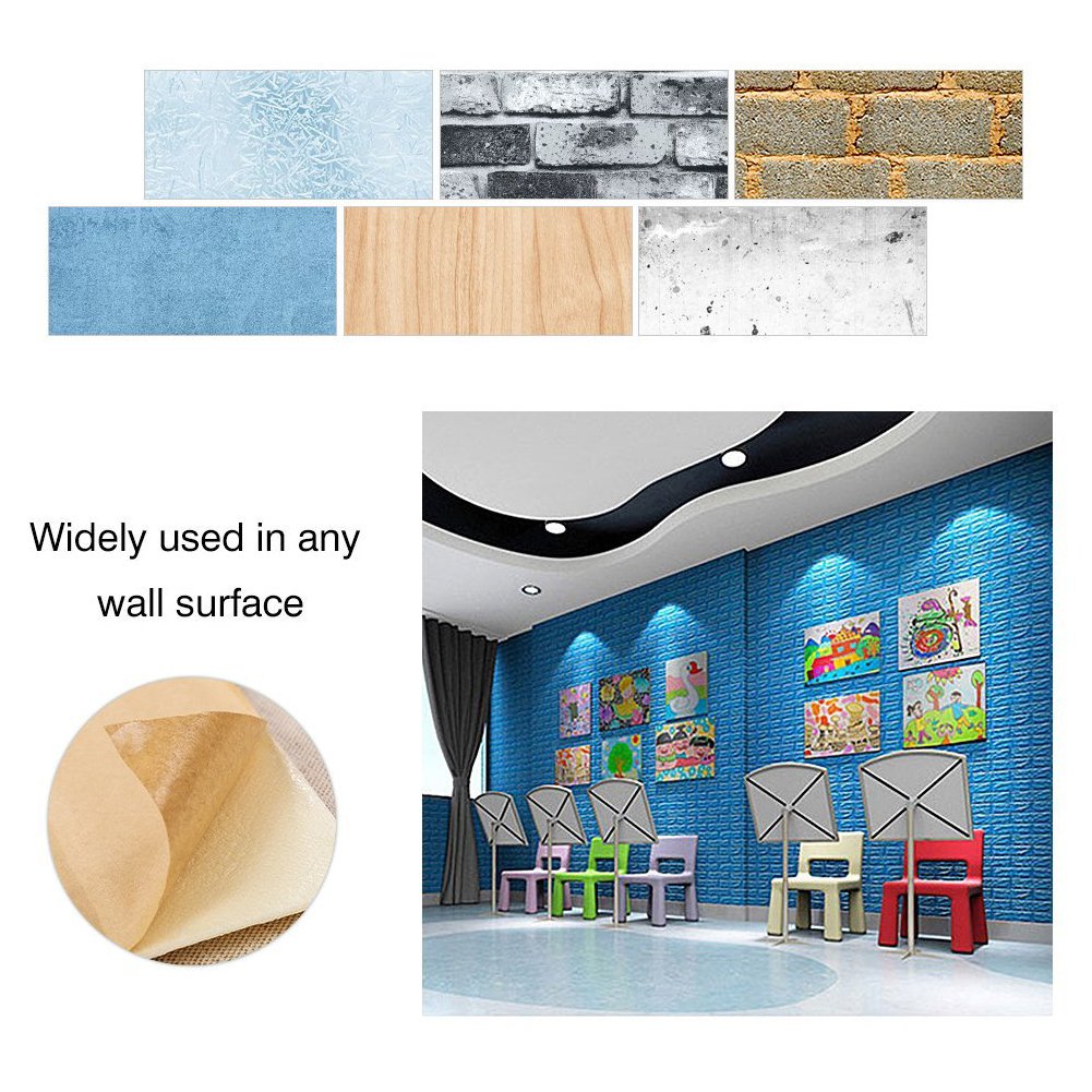 Amazon.co.jp: 3D立体壁紙 DIYレンガ調壁紙シール 70x77CM ウォール