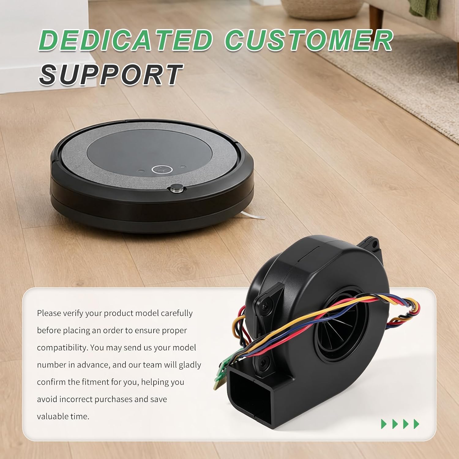Vacuum Cleaner Fan Motor Compatible with iRobot Roomba i1 i2 i3 i4 i5 i6 i7 i8 i9 J8 J9, Robot Vacuum Ventilation Fan Module, Sweeper Suction Motor Repair Accessory