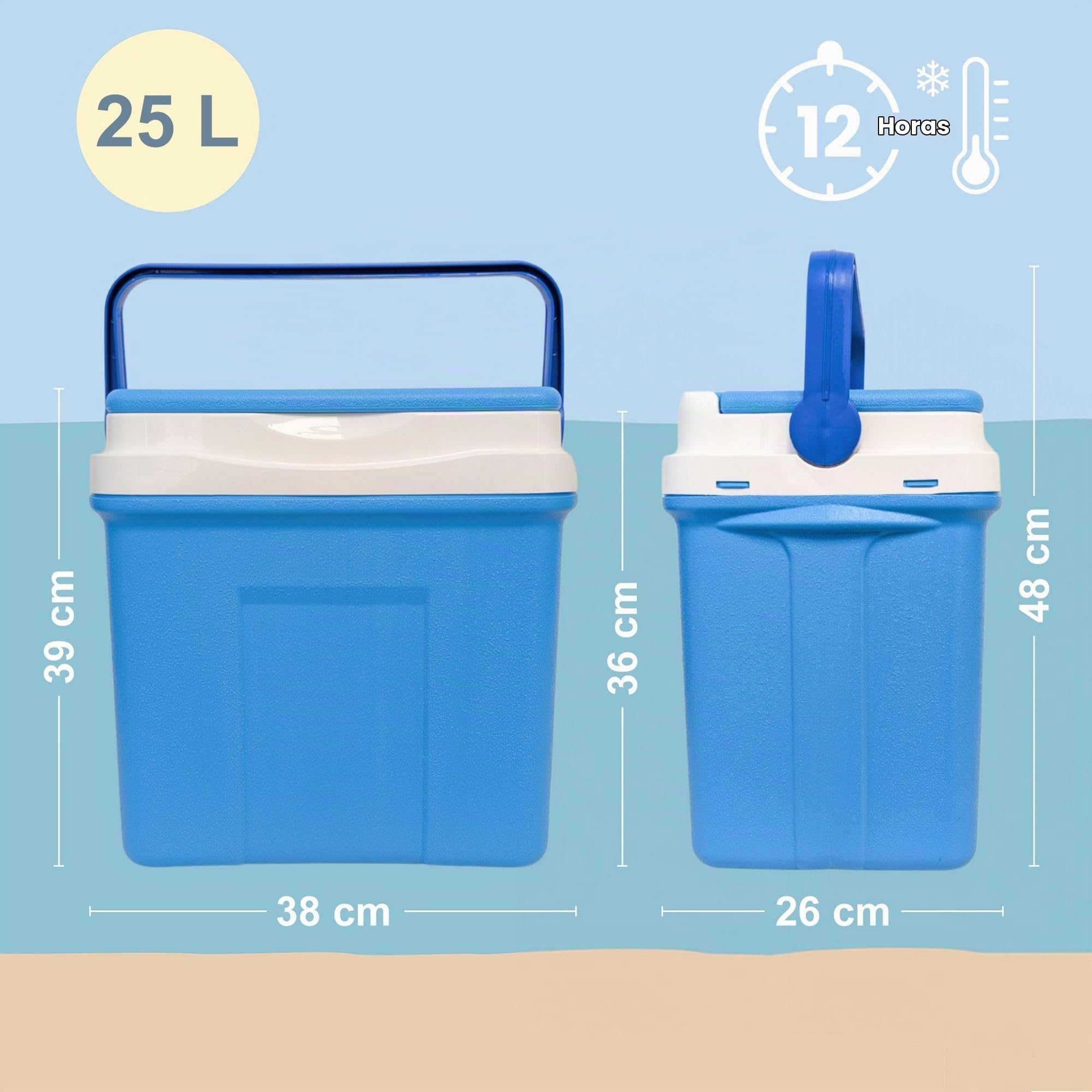 Nevera portátil con asa ergonómica, Ligera y compacta, Ideal para Playa, Camping, excursiones o Picnic, Bolsa térmica Porta Alimentos, Alternativa a Mochila Nevera isotérmica