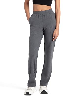 Jockey Women's Regular Fit Mid Rise Track Pant 1302_Charcoal Melange_L