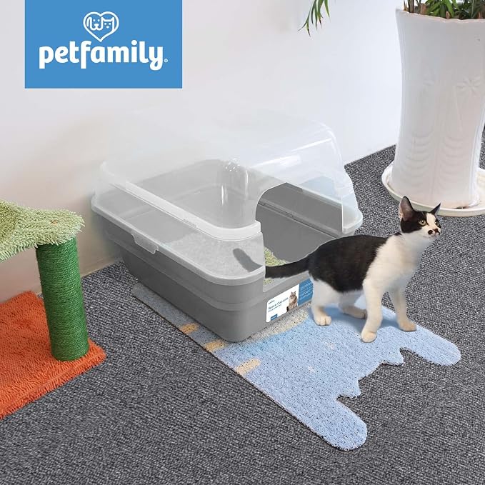 Caja de arena para gato grande con tapa transparente miniatura 8