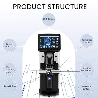 LCD Lensometer Focimeter Lens Meter 7-inch Screen Touch Screen Focimeter New Digital Auto PD UV Printer PD Meter JD-2600A