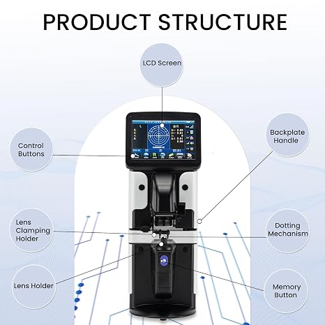 LCD Lensometer Focimeter Lens Meter 7-inch Screen Touch Screen Focimeter New Digital Auto PD UV Printer PD Meter JD-2600A
