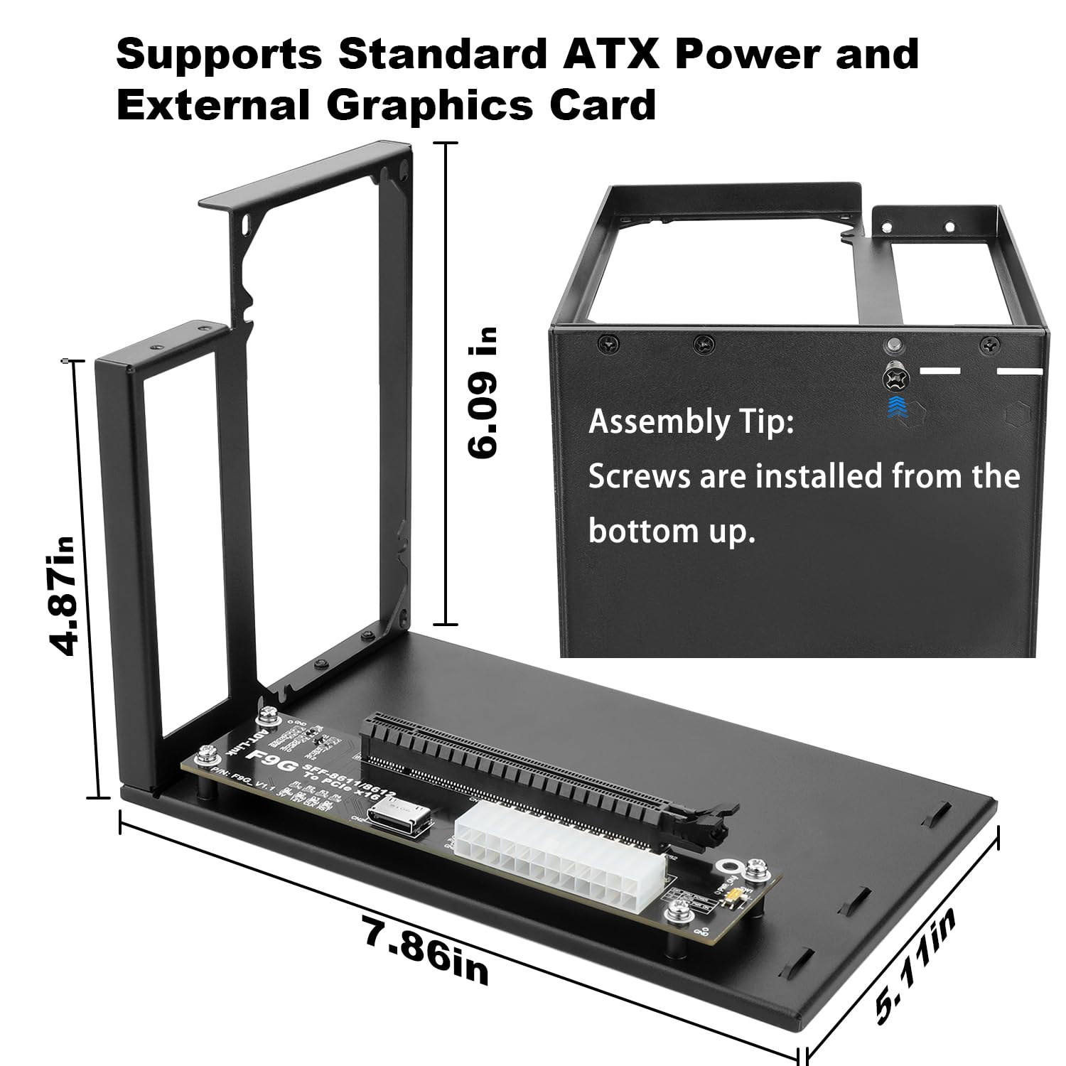 71mxvDysAqL._SL1500_ 64Gbps PCIe 4.0 x4 Compatible eGPU Adapter, with OCuLink SFF-8612 8311 to PCIe x16 and SFF-8611 Male, Enclosure Supports Standard ATX Power and External GPU Laptop Graphics Cards