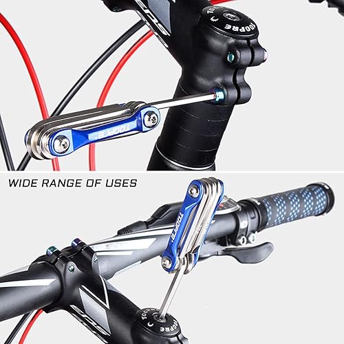 Miniatura 5 de Mini kit multiherramienta para bicicleta, 6 en 1, herramienta ligera de acero inoxidable con llave hexagonal de 3/4/5/0.236 in y destornillador
