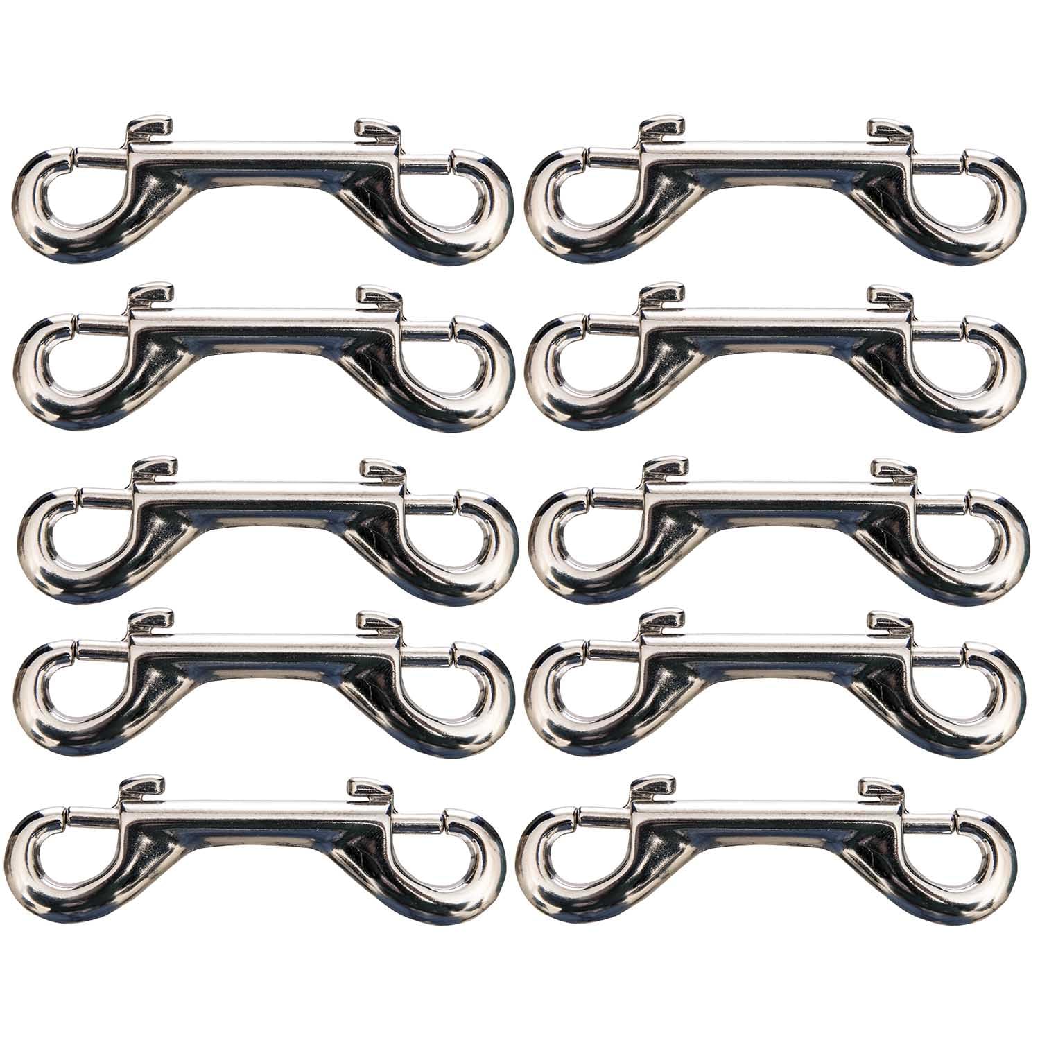 Plated Double End Snap – Heavy Duty Zinc Plated Clip for Tack, Dog Leash, Rope, Horse Tack, Farm, Pet, Backpack, Hardware, Home Use - Brass A (4.75" - 10 Pack,model1)