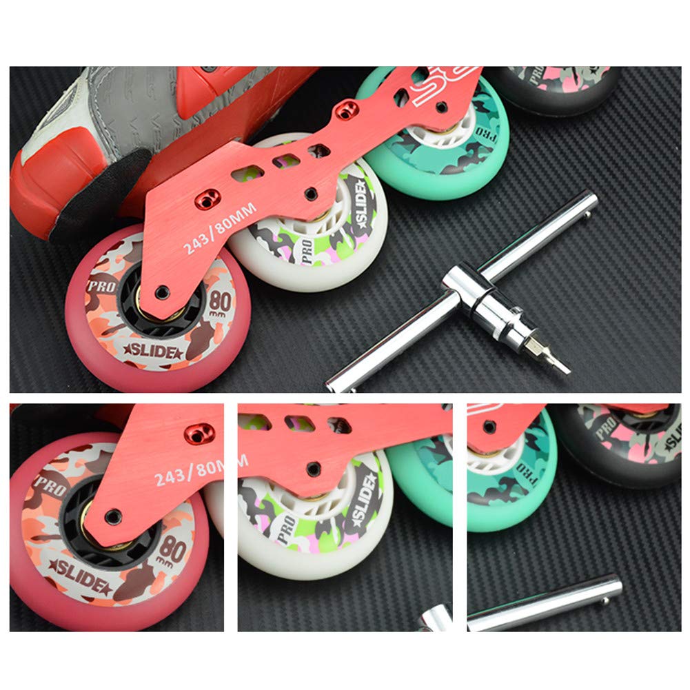 Ruote di ricambio per pattini in linea Ruote Inline Roller Hockey Shooter 8 Pack Ruote di ricambio Ruote freno mimetiche 72mm/76mm/80mm