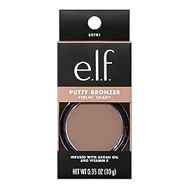e.l.f. Putty Bronzer, Creamy & Highly Pigmented Formula, Creates a Long-Lasting Bronzed Glow, Infused with Argan Oil & Vitamin E, Feelin Shady, 0.35 Oz (10g)