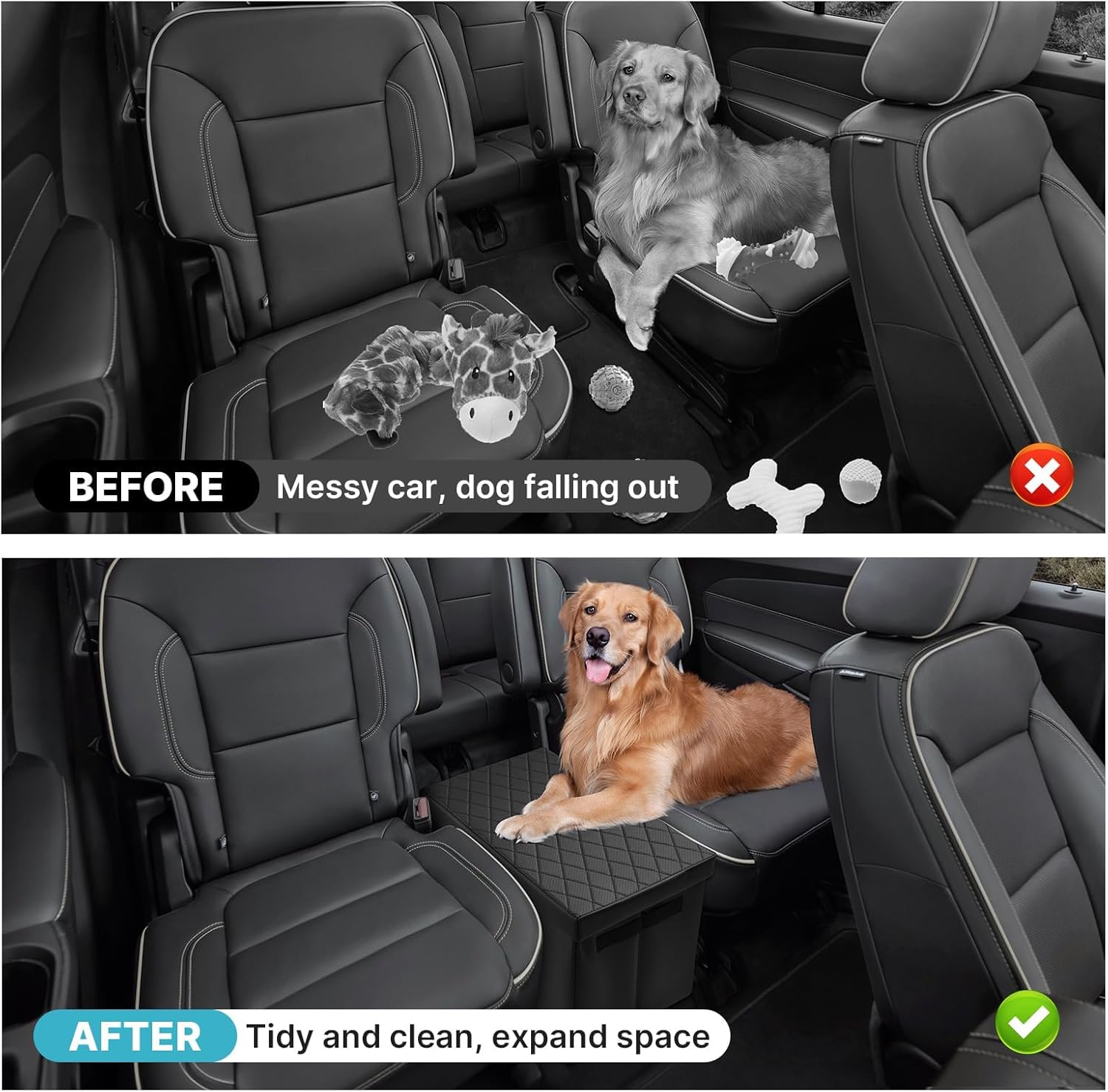 Mixsuper Liner Car Seat Organizer for Chevrolet Traverse 2018-2026, Console Organizer Backseat Box for Chevy Traverse, Dog Toy Box Storage Bin Kids Toys Baby Supplies Travel Accessories