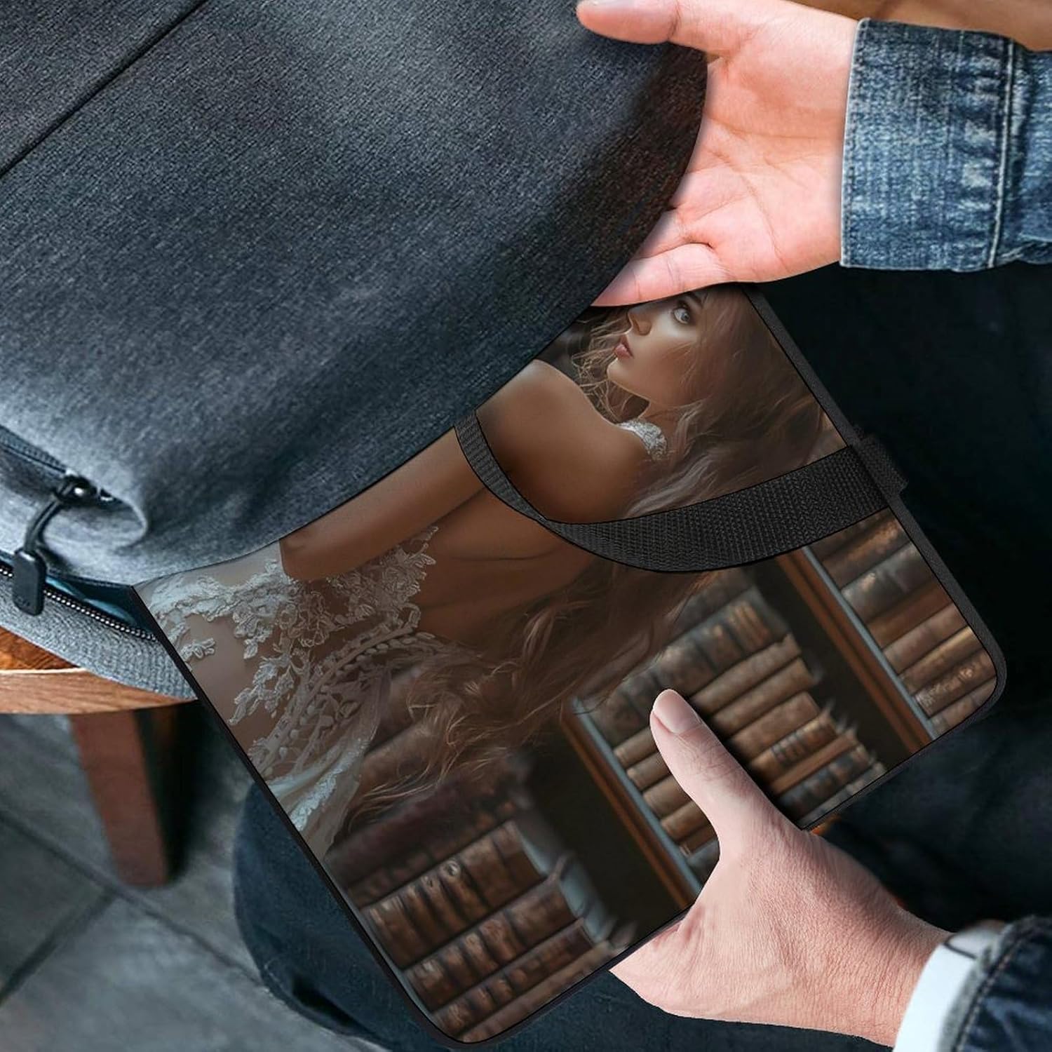 Woman Portrait Oil Painting Laptop Bag Lightweight Computer Bag Carrying Case for Work Business