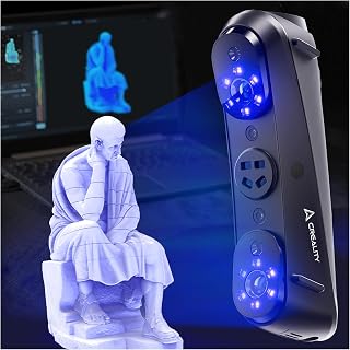 Creality Sermoon S1 3D 스캐너, 블루/IR 레이저가 있는 3D 인쇄용 고정밀 0.02mm 계측 등급 3D 스캐너, 독점 단일 라인 딥 홀 스캐닝 기술, 무선 지원