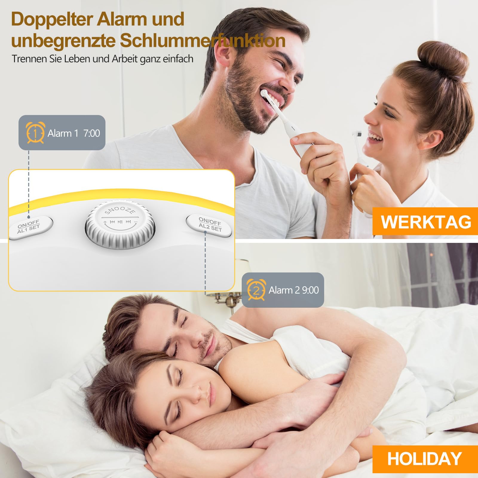 Suright Bluetooth Lichtwecker,Tageslichtwecker, Wake Up Light mit Sonnenaufgang Sonnenuntergang Simulation,17 Farblicht,22 Schlafgeräusche,Snooze,zwei Alarme,UKW-Radio, für schwere Schläfer&Kinder