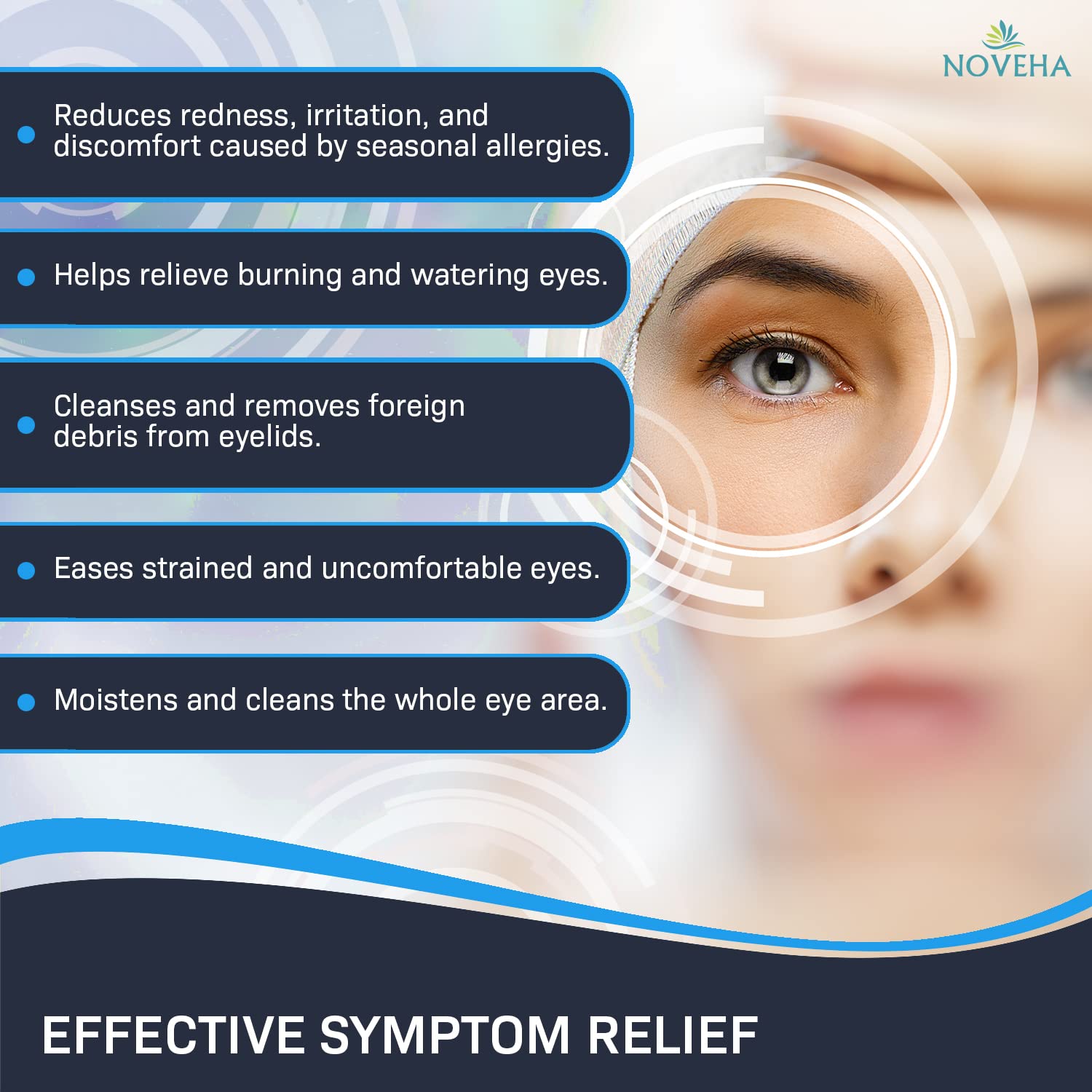 NOVEHA Allergy Relief Eyelid Wipes, 1 Pack, 1 count (Pack of 60) - Image 3