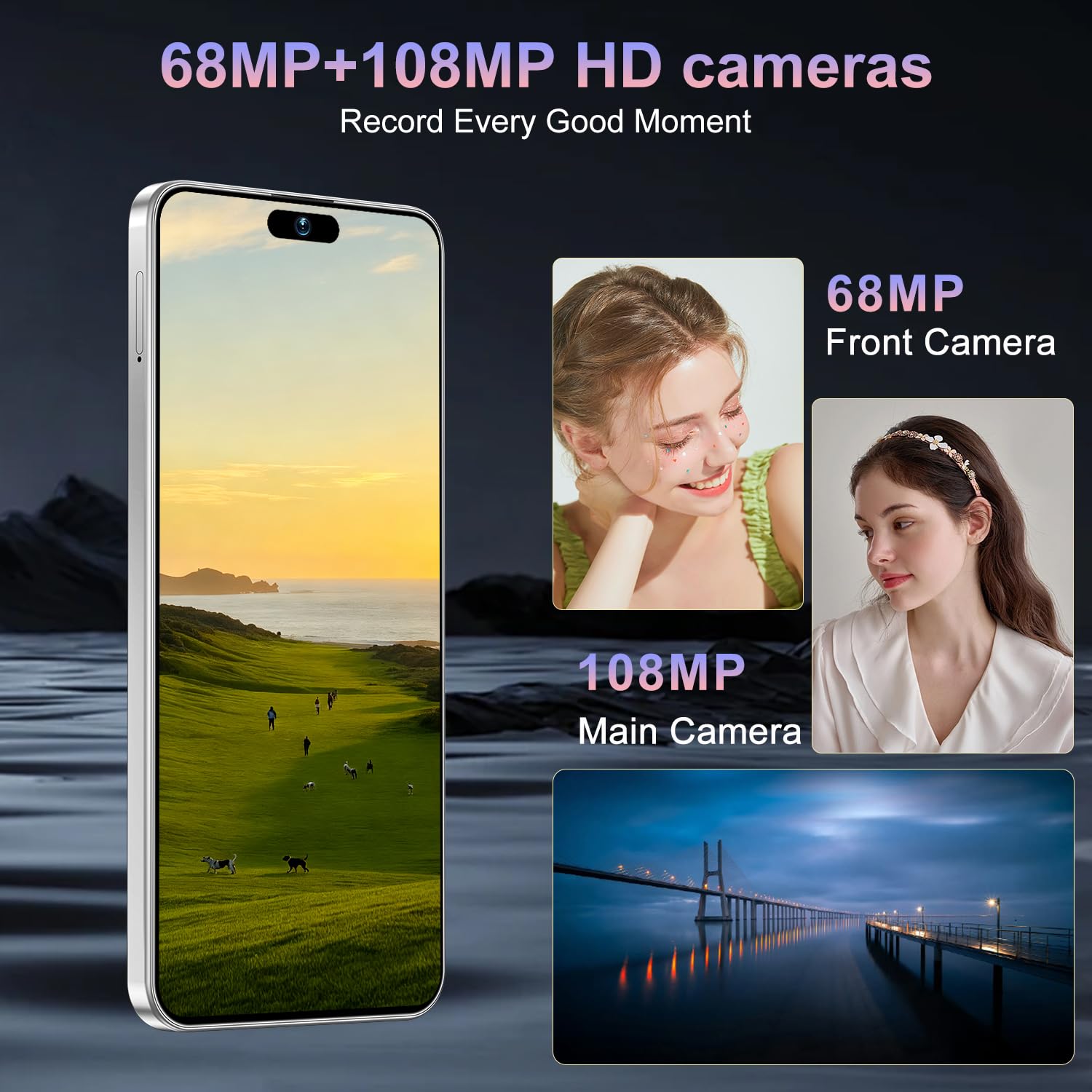 17PROMA X Smartphone: Snapdragon 8 Gen 3, 12GB RAM + 512GB Storage, 7000mAh Battery, 6.99-inch Display, 68MP+108MP Camera, Android 15, 5G, Dual SIM - Superior OS Outperforms Competitors (Pink)