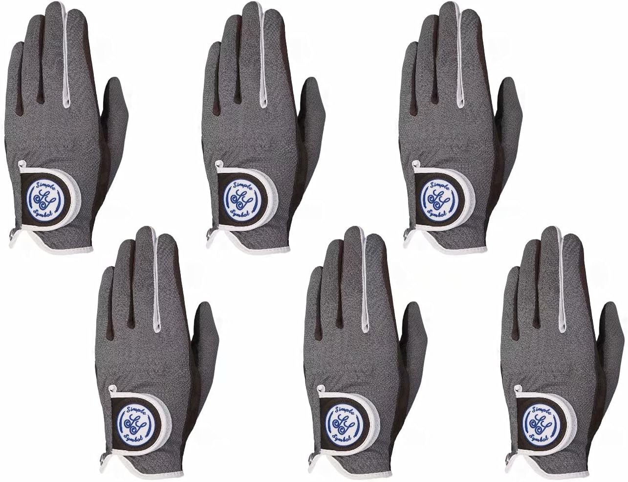 Men's RainGrip Golf Glove,Hot Wet Weather Comfort,Six Pack (Six Left Hand Or Six Right Hand) Four Colors,White/Green/Navy Blue/Grey, Left Hand Right Hand(Grey,L,Left)