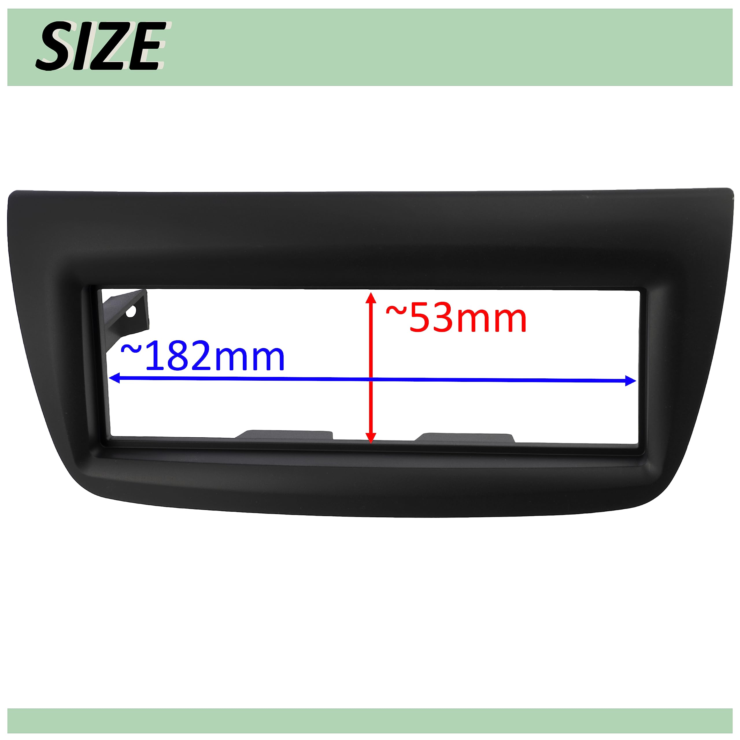 AERZETIX - C40989 - Marco Adaptador 1 DIN para Radio de Coche - en plástico - Compatible con Fiat Doblo 2011-2014, Opel Combo 2011-2014