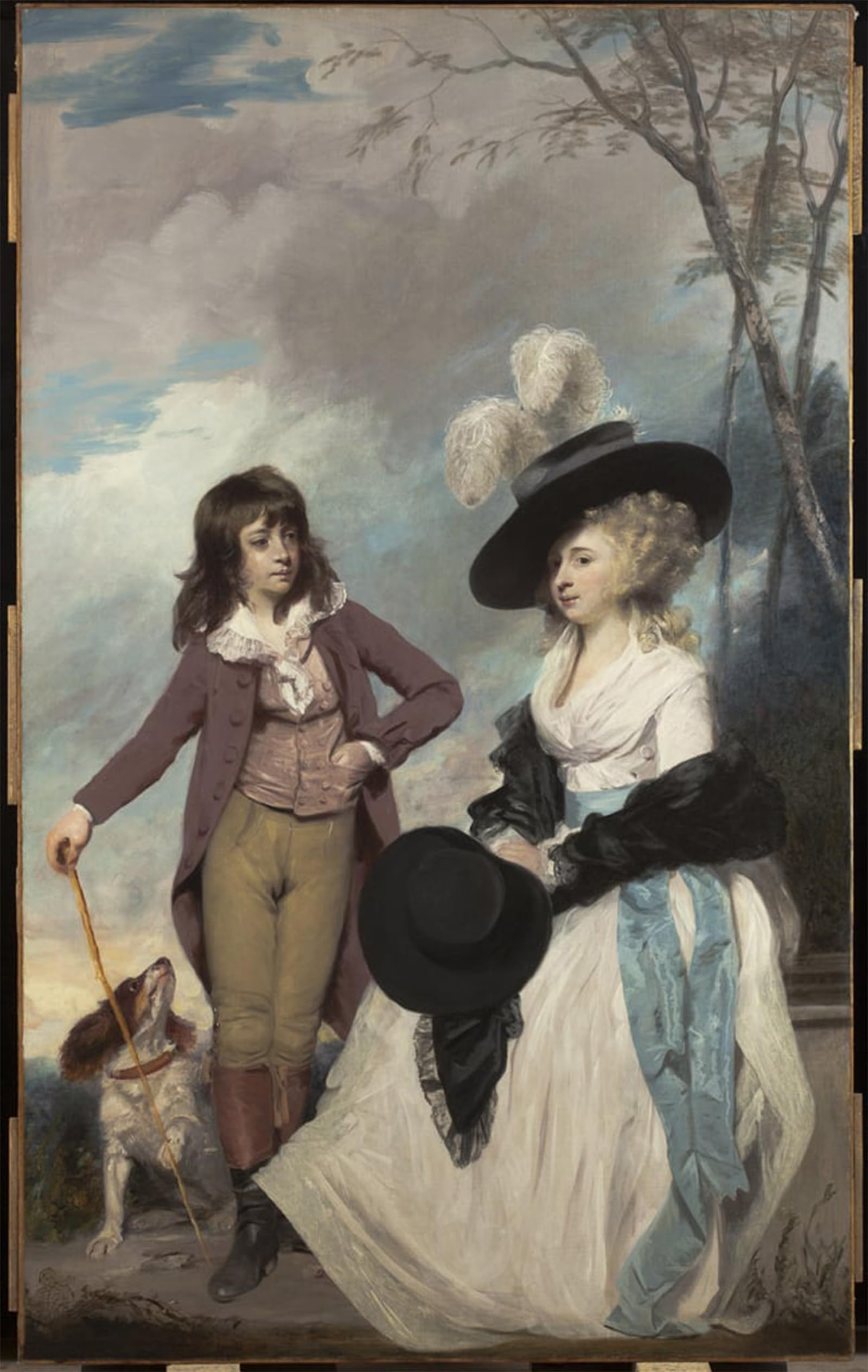 ARTXLXXBN Famous Painting Art Wall Decor Abstract Art Picture Maria Marow Gideon and Her Brother William by Joshua Reynolds Animal Pictures for Home Decor 60x90cm
