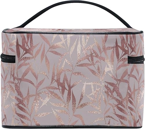 Miniatura 4 de Bolsa de maquillaje, bolsa organizadora de maquillaje de viaje con estampado de leopardo rosa, neceser para niñas, mujeres y mujeres, Geométrico 115