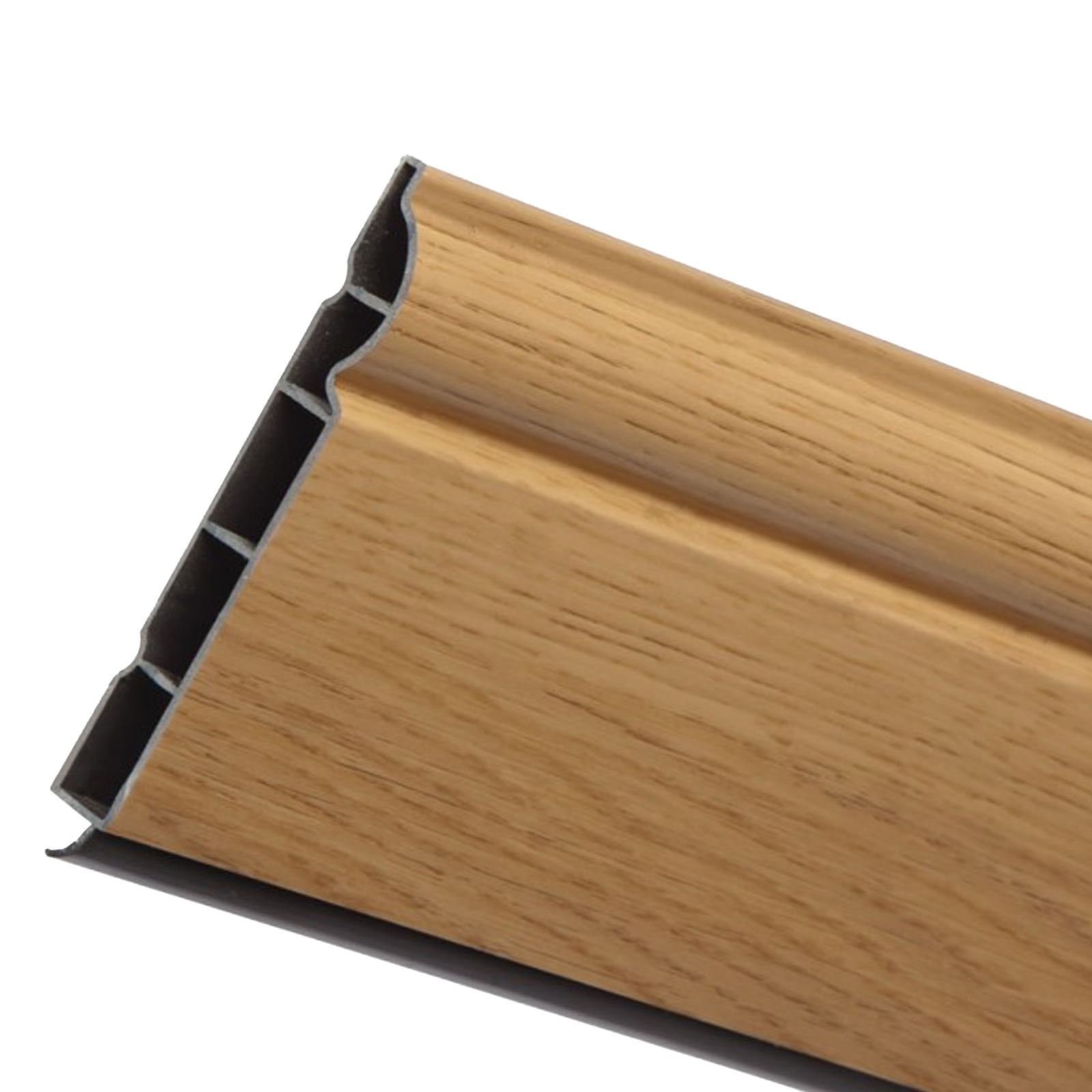 Eurocell English Oak 5M X 100Mm (4") Torus/Ogee Plastic Skirting Board Easy-Fit Durable And Authentic Roomline Upvc Skirtingboard