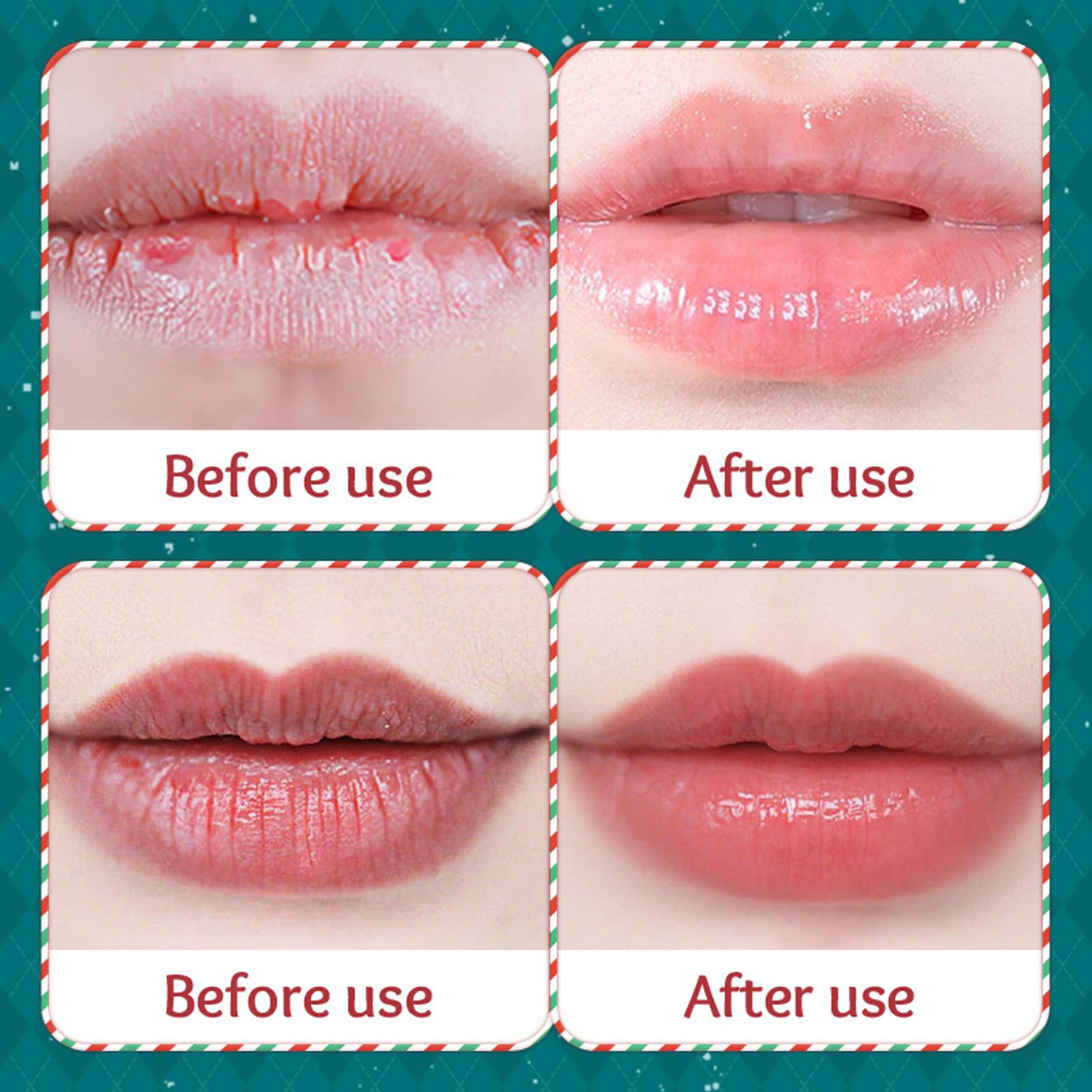 Christmas Lip Balm Set, 4 Packs Lip Balm Multipack, 3 Flavours Avocado, Strawberry, Kiwi - Image 4