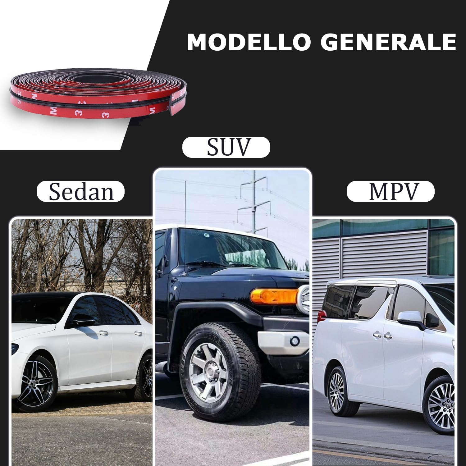 Striscia di Tenuta in Gomma per Parabrezza Auto, parabrezza anteriore e posteriore Guarnizioni adesive per Finestrino della Porta dell'automobile Portiere e Parabrezza (4m)
