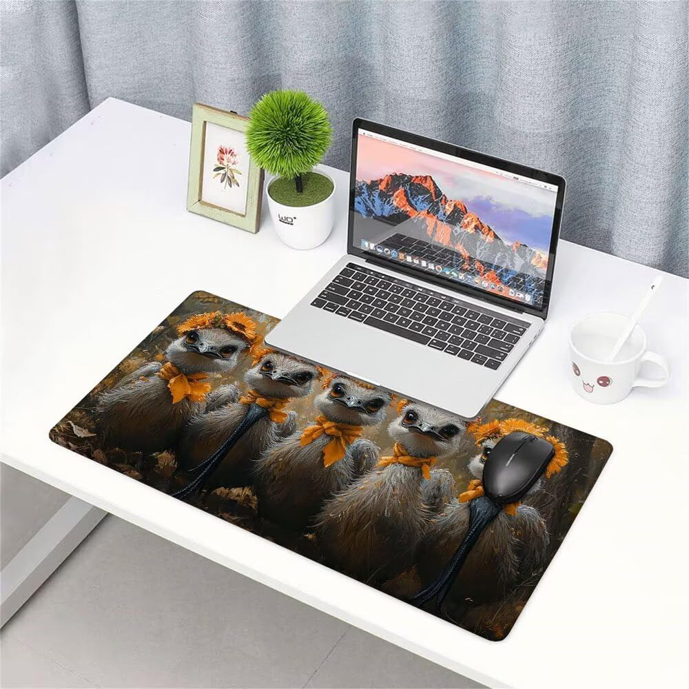Alfombrilla de Mouse para Juegos, Giallo, XXL, Antideslizante, Impermeable, Diseño de Struzzo, Extendido, Grande, 1400x600x3mm, para PC, Laptop, Ufficio, Famiglia d-636
