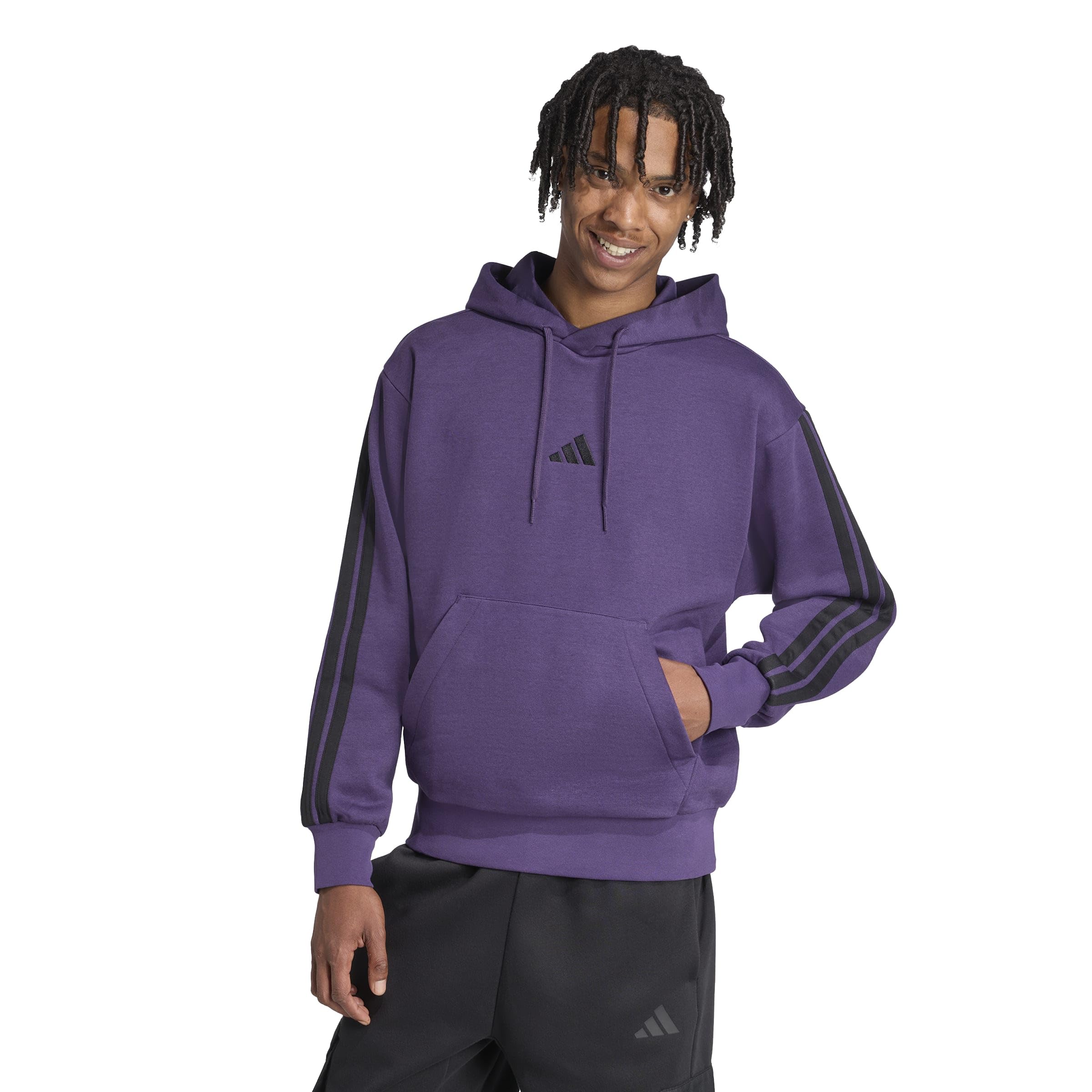 adidas Men's Sudadera con Capucha Essentials Fleece 3 Bandas