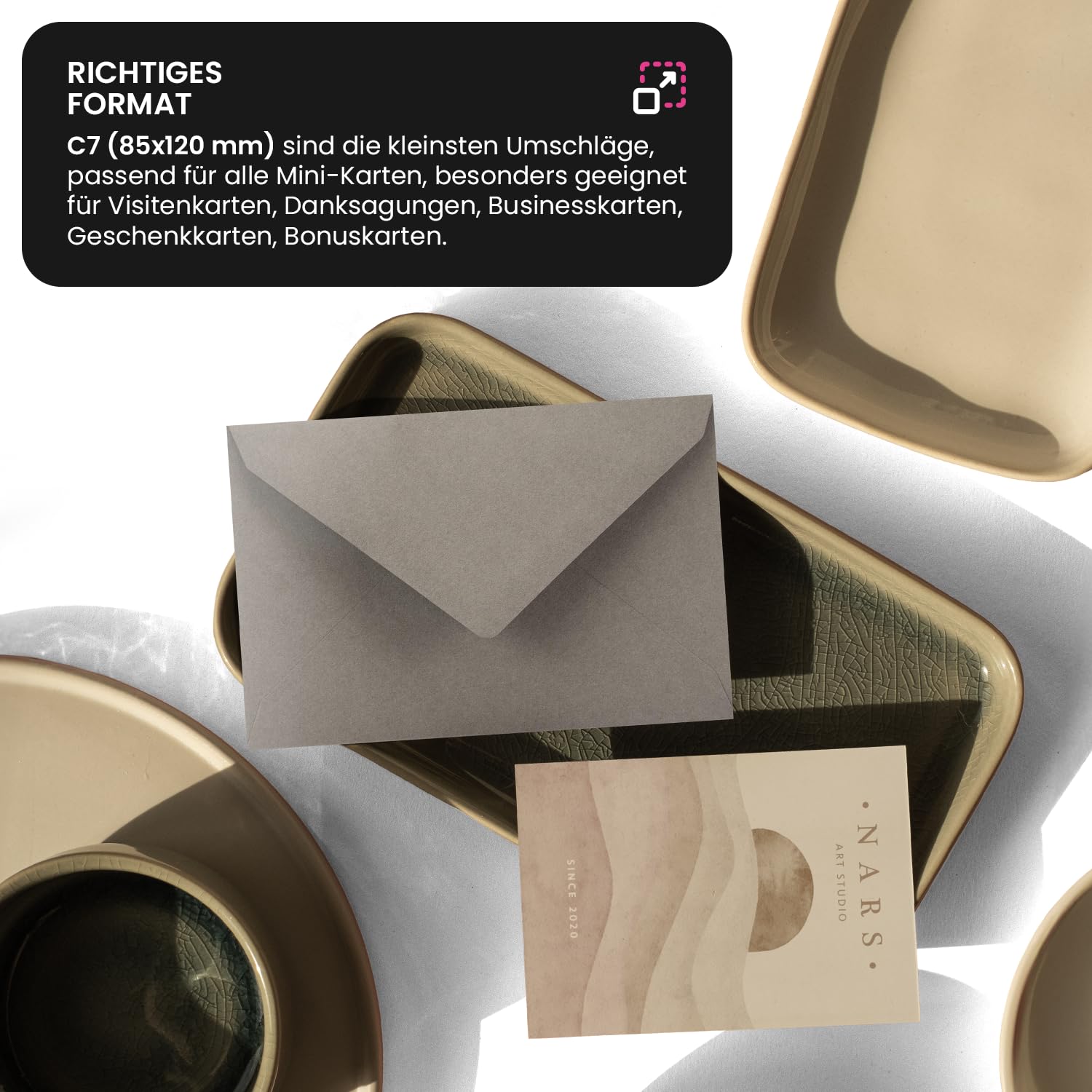 Netuno 25 Mini Envelopes Dark Red C7 85x120mm 115g Sirio