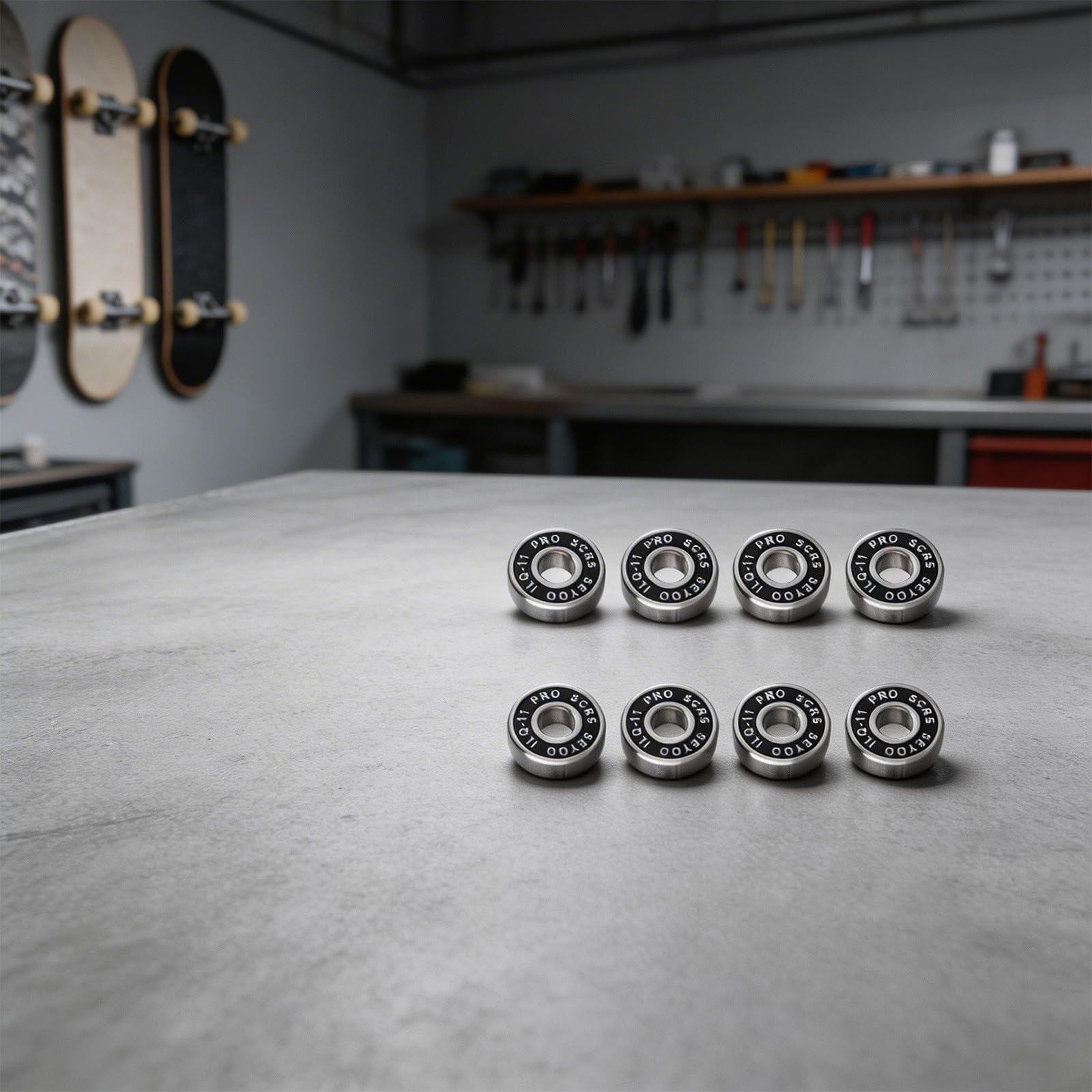 Rodamientos 608RS ABEC-9 ILQ-11 acero cromado 22mm para patines eje 8mm 8 unidades