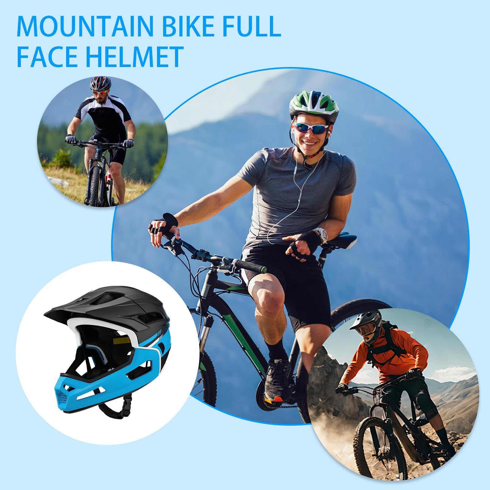 Casco De Bicicleta De Montaña Full Face - Forro y Visera Desmontables Casco | Equipo de Protección con Absorción de Impactos para | Ciclistas Principiantes y Expertos Mujeres y Hombres