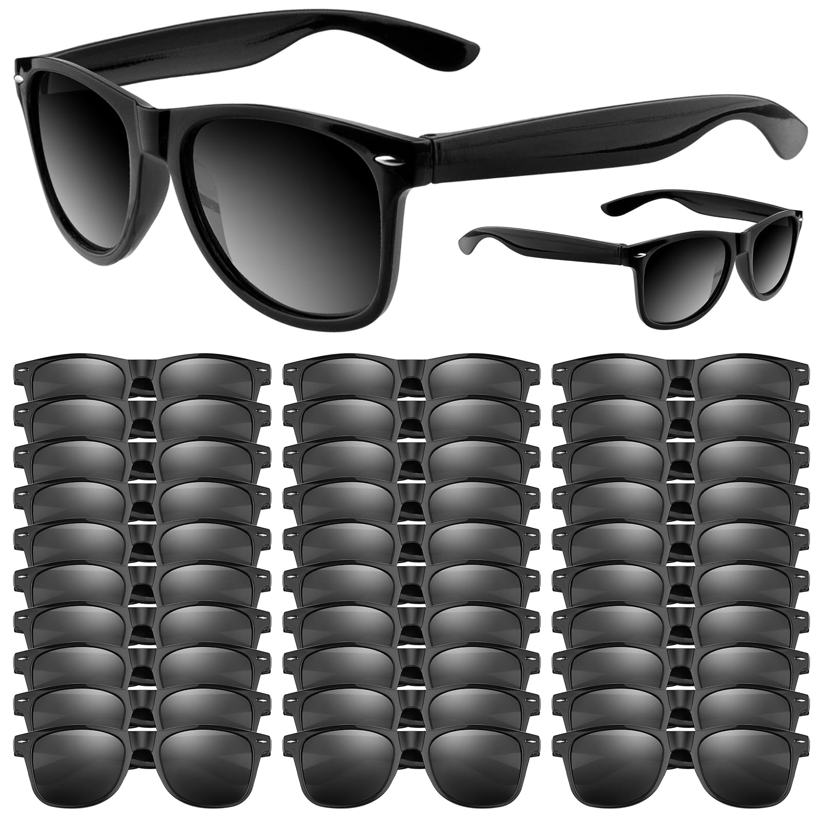 ASTARON Black Sunglasses Bulk 6 12 24 48 Pack Sunglasses Party Favors for Summer Beach Pool Birthday Wedding