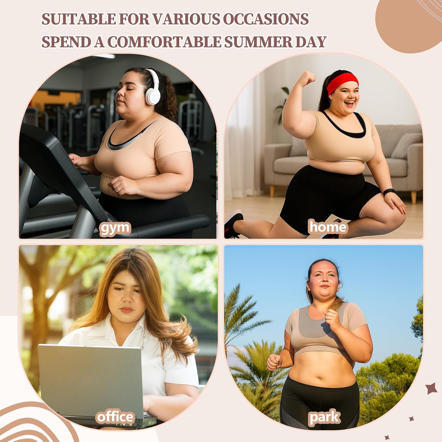Shyyween 2pcs Plus Size Underarm Sweat Vest Armpit Sweat Pads Breathable Washable for Woman Underarm Protector