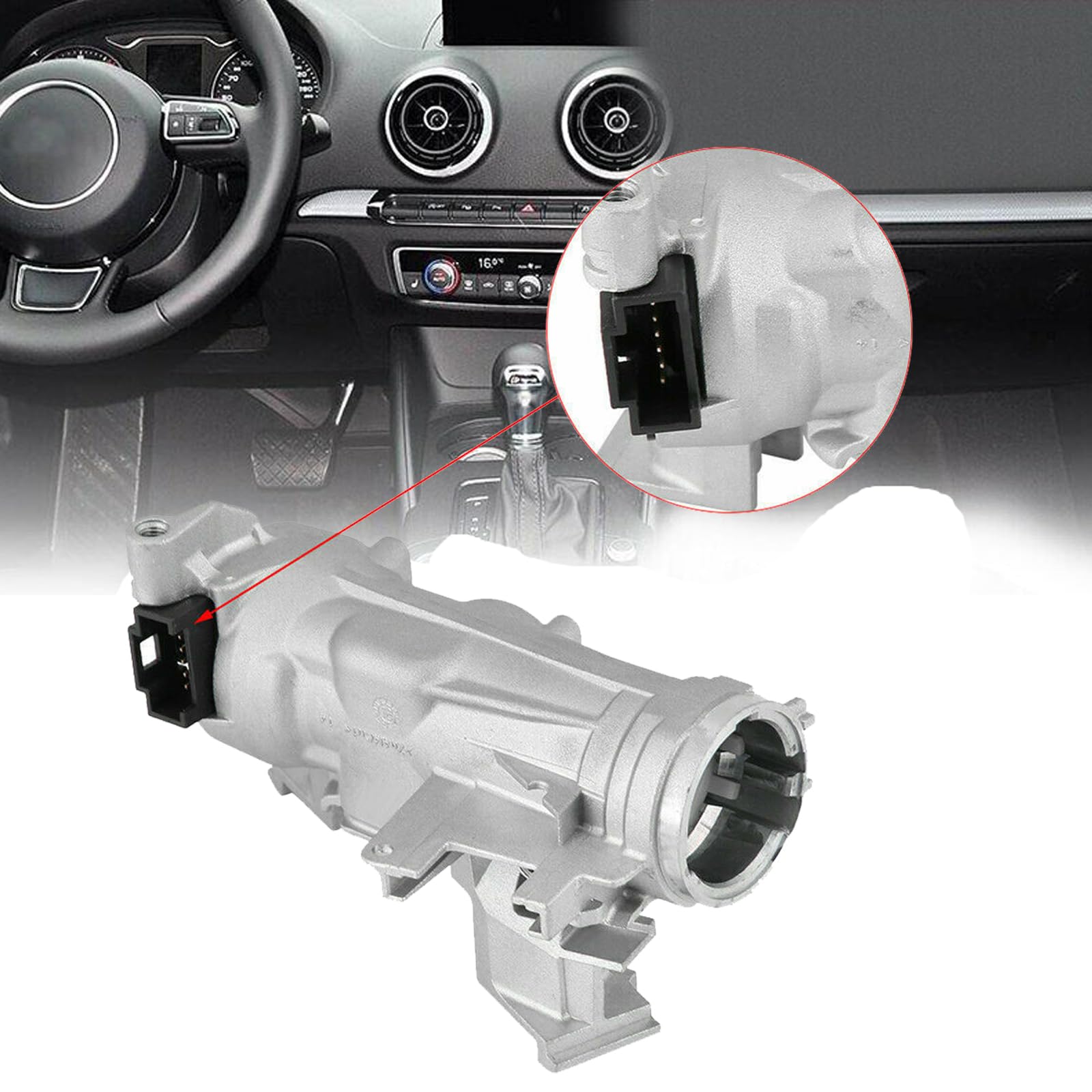 Zündschloss Gehäuse Schlosszylinder Zündstartschalter Lenkschlossgehäuse Zündschloss-Schlossgehäuse 1K0905851B Für A..u D-i Skoda VW Golf Passat 5 6 A3 8P MK5 MK4