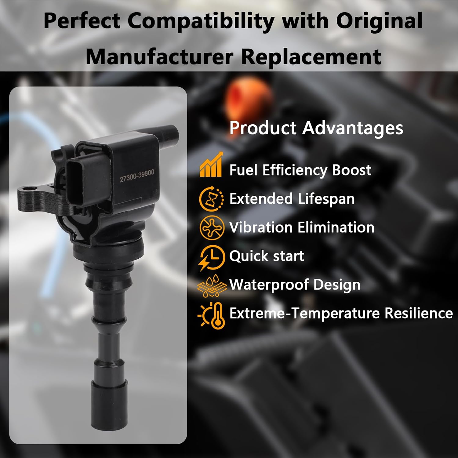 UF431 OEM Ignition Coil - Compatible with Kia 2003 2004 2005 2006 Sorento V6 3.5L - Replaces # UF431 GN10384 U4030